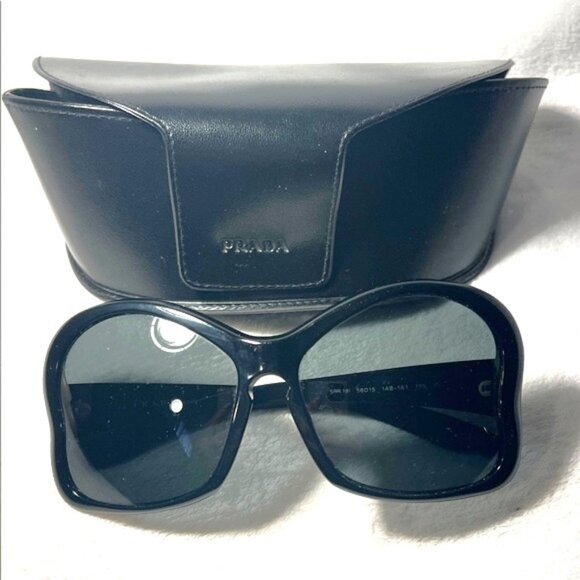 Prada Women's Butterfly Frame Sunglasses SPR 181 Black - COA - Picture 1 of 13